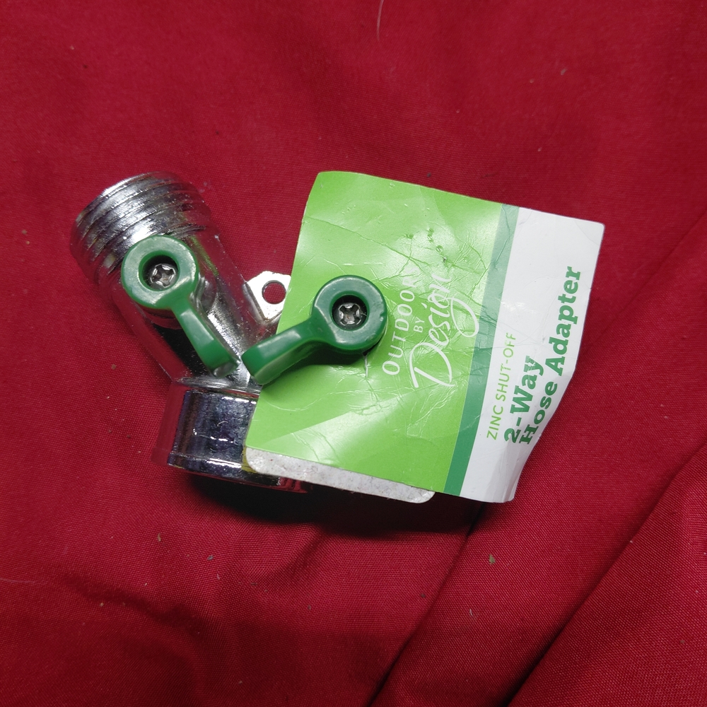 Green and Silver 2-Way Hose Adapter